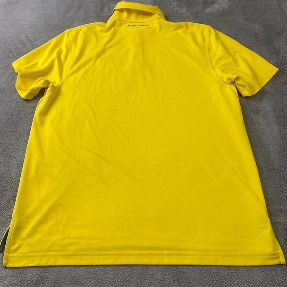 Under Armour Shirt Mens L Yellow Heat Gear Short Sleeve Golf Polo Sports Loose - Picture 2 of 10